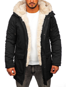 Bolf Herren Winterjacke Parka Schwarz  M120