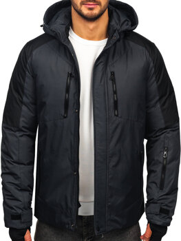 Bolf Herren Winterjacke Schwarzgrau  91M9902