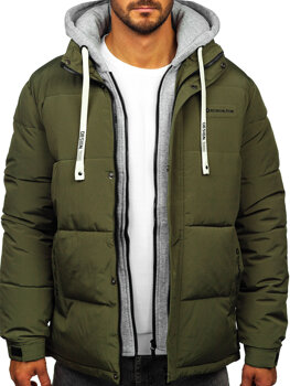 Bolf Herren Winterjacke Sportjacke Khaki  62M9518