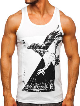 Bolf Tank Top Boxing T-Shirt mit Motiv Weiß  14829