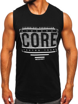 Bolf Tank Top mit Motiv Schwarz  14806