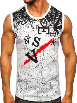 Bolf Tank Top mit Motiv Weiß  14826