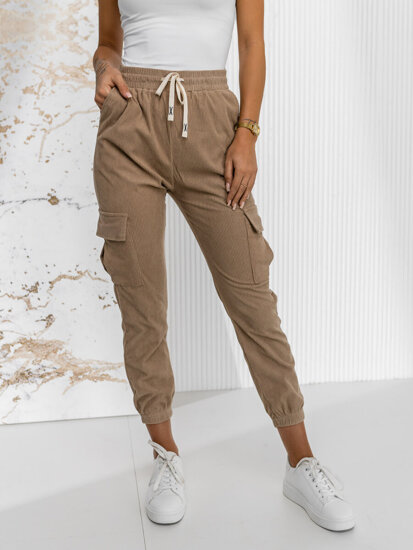 Bolf Damen Cargohose Joggers Braun  W7860