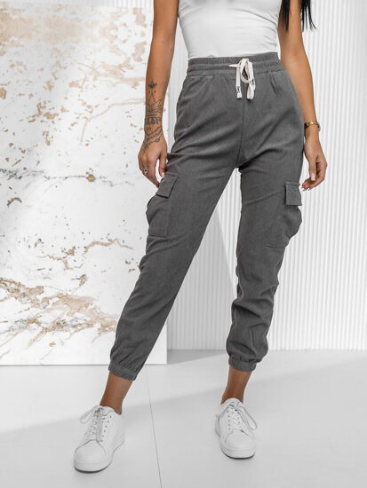 Bolf Damen Cargohose Joggers Grau  W7860