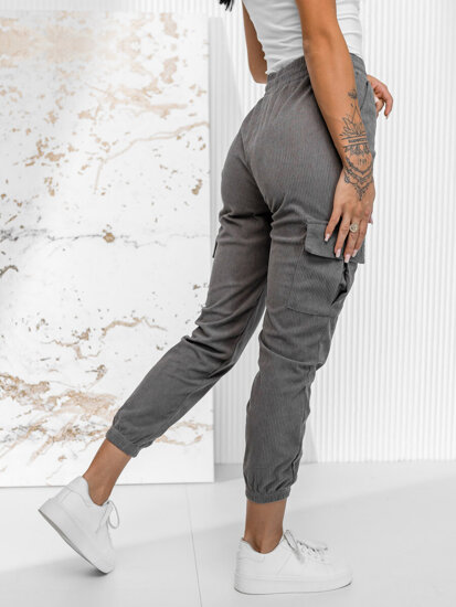 Bolf Damen Cargohose Joggers Grau  W7860