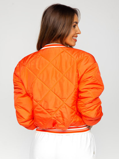 Bolf Damen Gepolsterte Übergangsjacke Bomberjacke Orange  82556