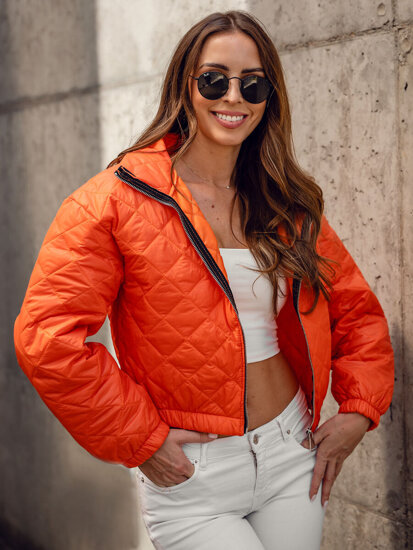 Bolf Damen Gepolsterte Übergangsjacke Bomberjacke Orange  82622