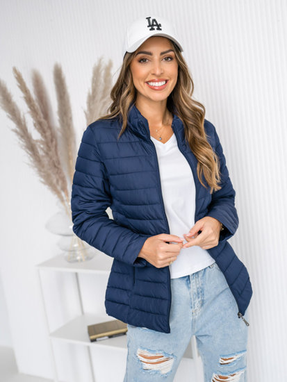 Bolf Damen Gepolsterte Übergangsjacke Dunkalblau  16M9109