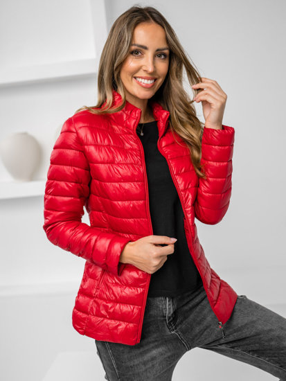 Bolf Damen Gepolsterte Übergangsjacke Rot 16M9108