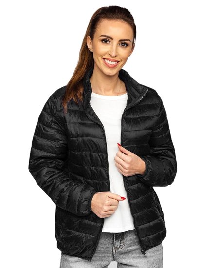 Bolf Damen Gepolsterte Übergangsjacke Schwarz  23037