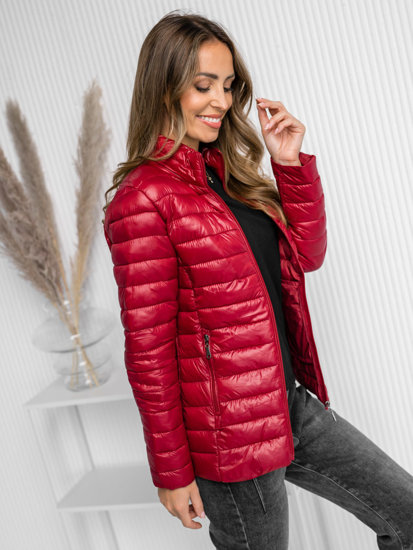 Bolf Damen Gepolsterte Übergangsjacke Weinrot  16M9108