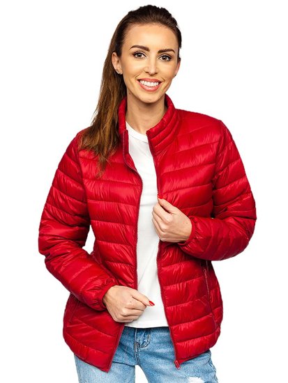 Bolf Damen Gepolsterte Übergangsjacke Weinrot  23037