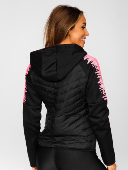 Bolf Damen Gepolsterte Übergangsjacke mit Kapuze Schwarz  KSW4007