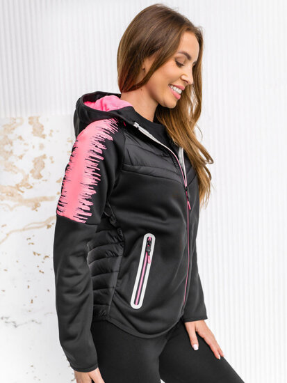 Bolf Damen Gepolsterte Übergangsjacke mit Kapuze Schwarz  KSW4007A1