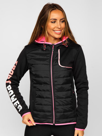 Bolf Damen Gepolsterte Übergangsjacke mit Kapuze Schwarz  KSW4008