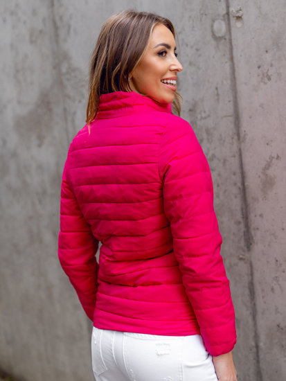 Bolf Damen Gepolsterte Übergangsjacke mit Stehkragen Rosa 1141A