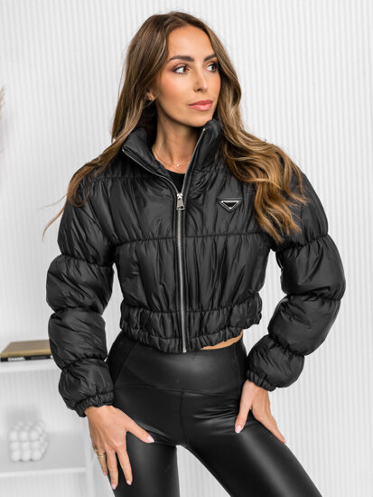 Bolf Damen Gepolsterte Übrgangsjacke Schwarz  1250