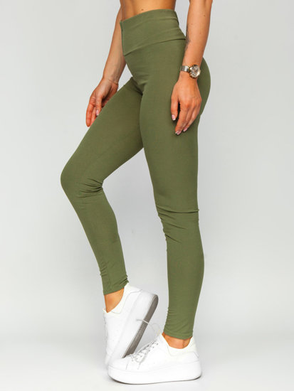 Bolf Damen Gerippte Leggings Khaki  W7501