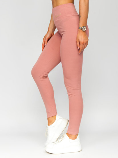 Bolf Damen Gerippte Leggings Rosa  W7501