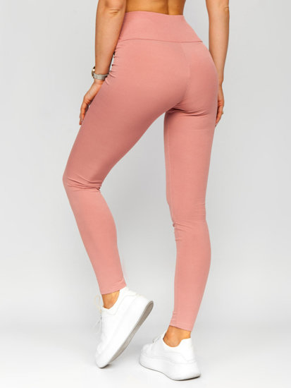 Bolf Damen Gerippte Leggings Rosa  W7501