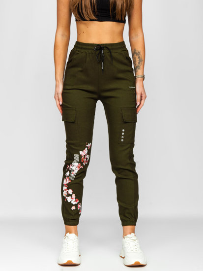 Bolf Damen Hose Jogger Pants Cargohose Khaki  AF5120ND