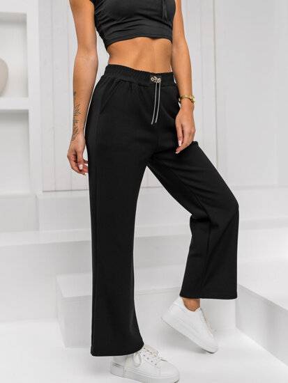 Bolf Damen Hose wide leg Schwarz  W5226