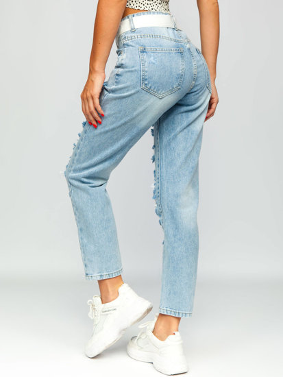 Bolf Damen Jeanshose mit Gürtel  Azurblau  BS502