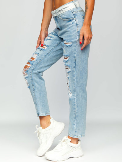 Bolf Damen Jeanshose mit Gürtel  Azurblau  BS502