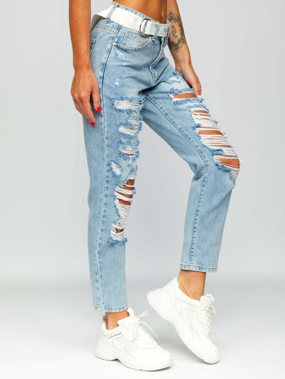 Bolf Damen Jeanshose mit Gürtel  Azurblau  BS502