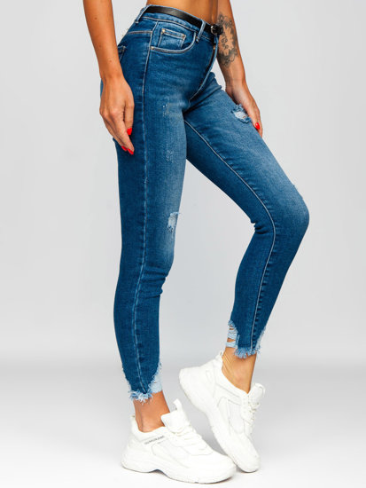 Bolf Damen Jeanshose skinny mit Gürtel Dunkalblau  S3958-3P