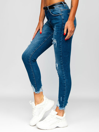 Bolf Damen Jeanshose skinny mit Gürtel Dunkalblau  S3958-3P