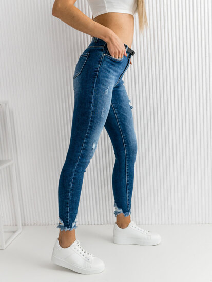 Bolf Damen Jeanshose skinny mit Gürtel Dunkalblau  S3958-3P