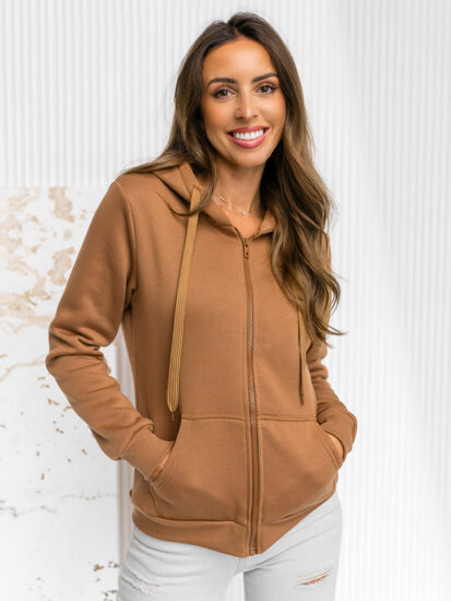 Bolf Damen Kapuzenpullover Hellbraun W03B