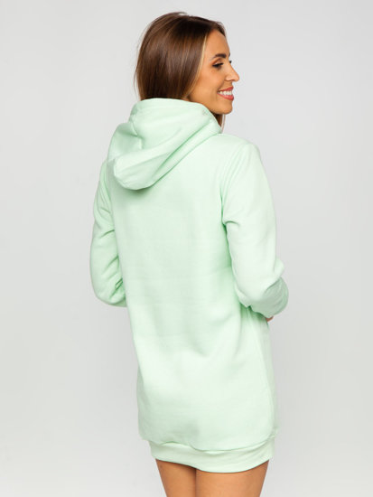 Bolf Damen Kapuzenpullover Lang Mintgrün  YS10003-A