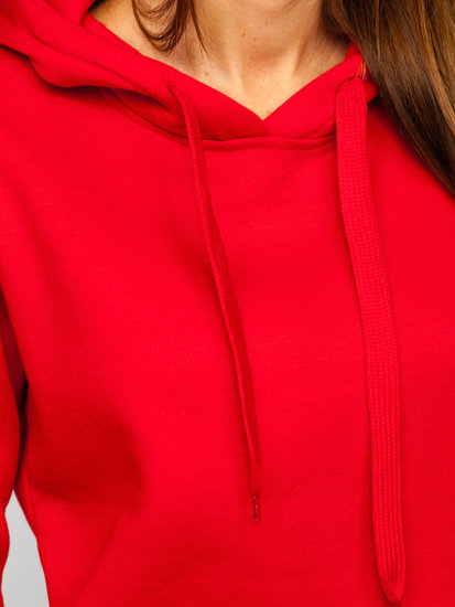 Bolf Damen Kapuzenpullover Lang Rot  YS10003-A