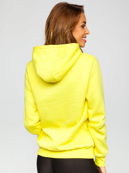 Bolf Damen Kapuzenpullover mit Kängurutasche Gelb-Neon  W02B