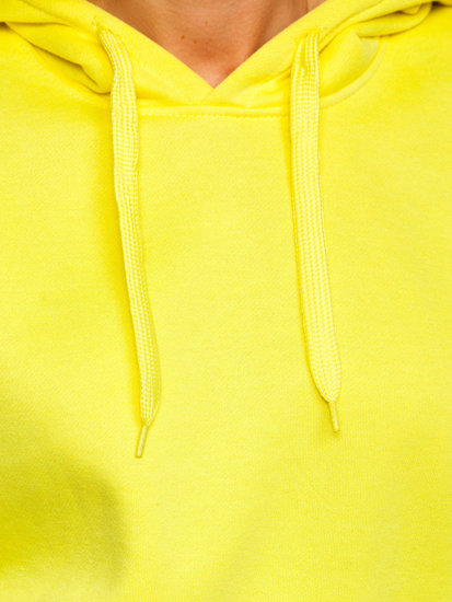 Bolf Damen Kapuzenpullover mit Kängurutasche Gelb-Neon  W02B