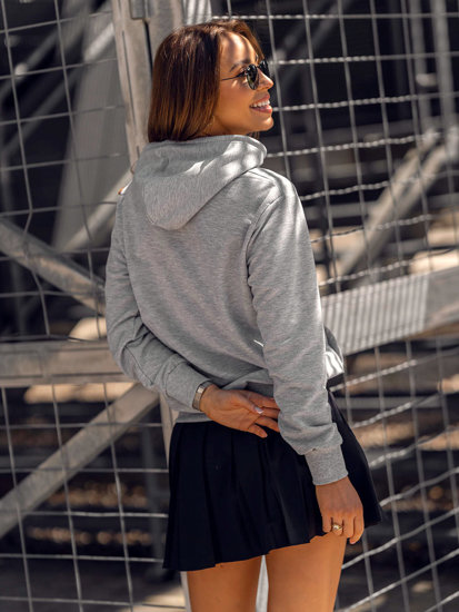 Bolf Damen Kapuzenpullover mit Motiv Grau  HL9261