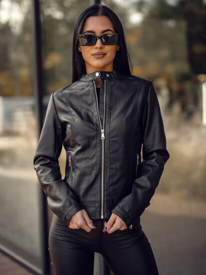 Bolf Damen Kunstlederjacke Schwarz  11Z8210