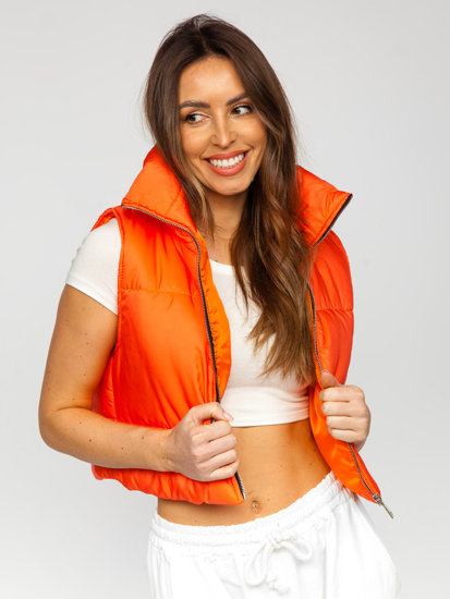 Bolf Damen Kurze Steppweste Orange 82330