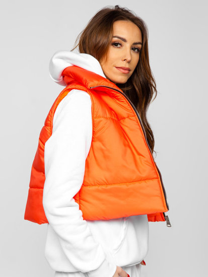 Bolf Damen Kurze Steppweste Orange 82330