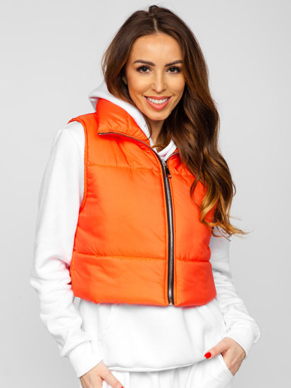 Bolf Damen Kurze Steppweste Orange 82330