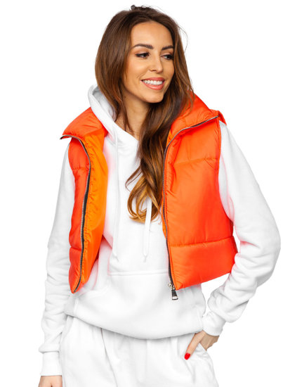 Bolf Damen Kurze Steppweste Orange 82330