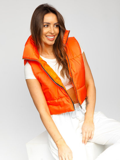 Bolf Damen Kurze Steppweste Orange 82330