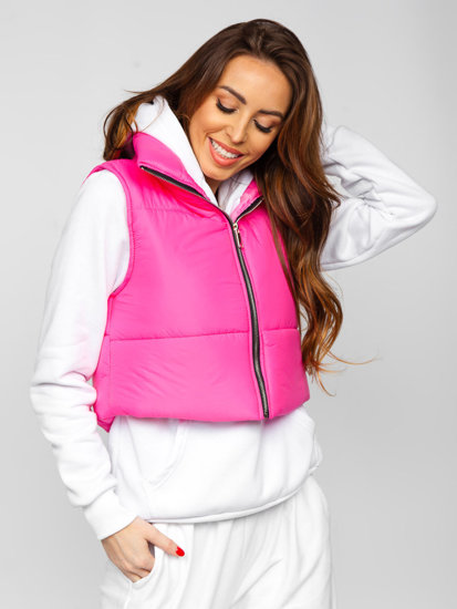 Bolf Damen Kurze Steppweste Rosa 82330