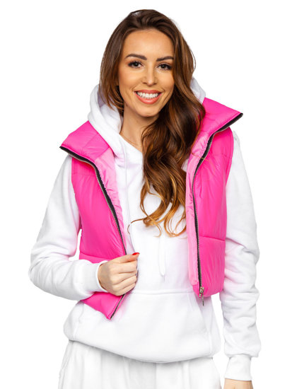 Bolf Damen Kurze Steppweste Rosa 82330