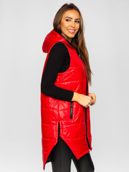 Bolf Damen Lange Steppweste Rot  B0122