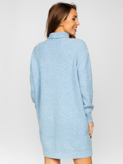 Bolf Damen Langer Pullover Oversize Azurblau  J51882