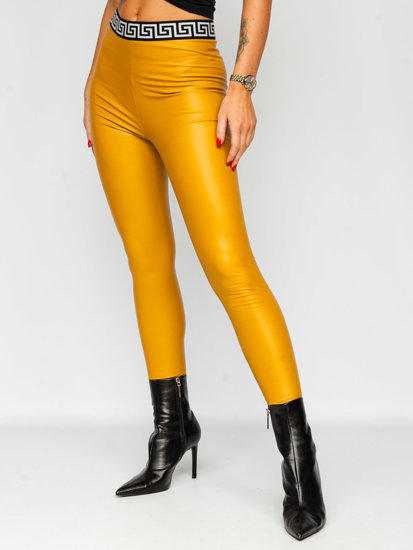 Bolf Damen Leggings Lederimitat Gelb  MY16572