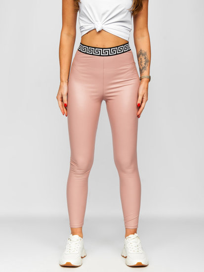 Bolf Damen Leggings Lederimitat Rosa  MY16572